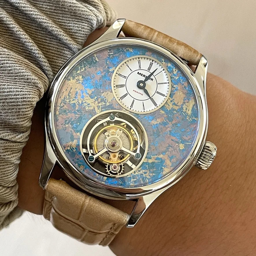 Merkur 100% Tourbillon Watch Natural Stone Dial