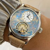 Merkur 100% Tourbillon Watch Natural Stone Dial