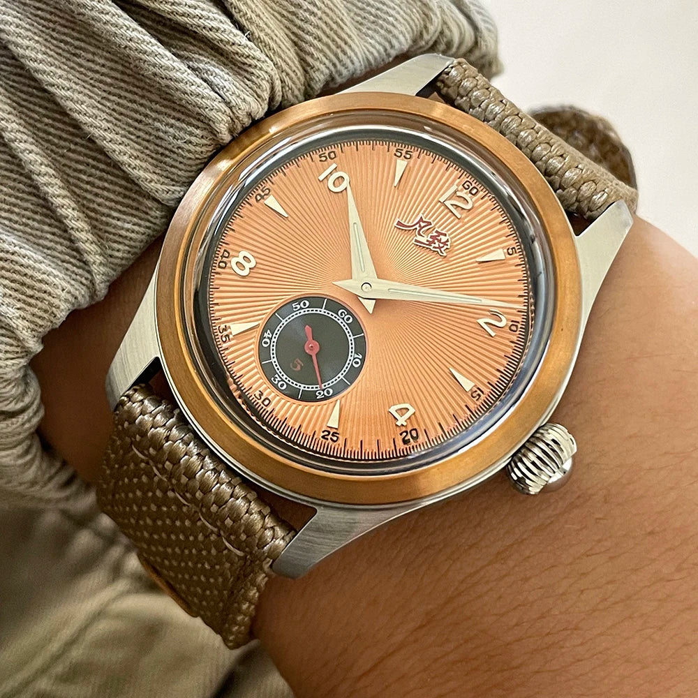 Merkur Salmon Dial Watch Bronze