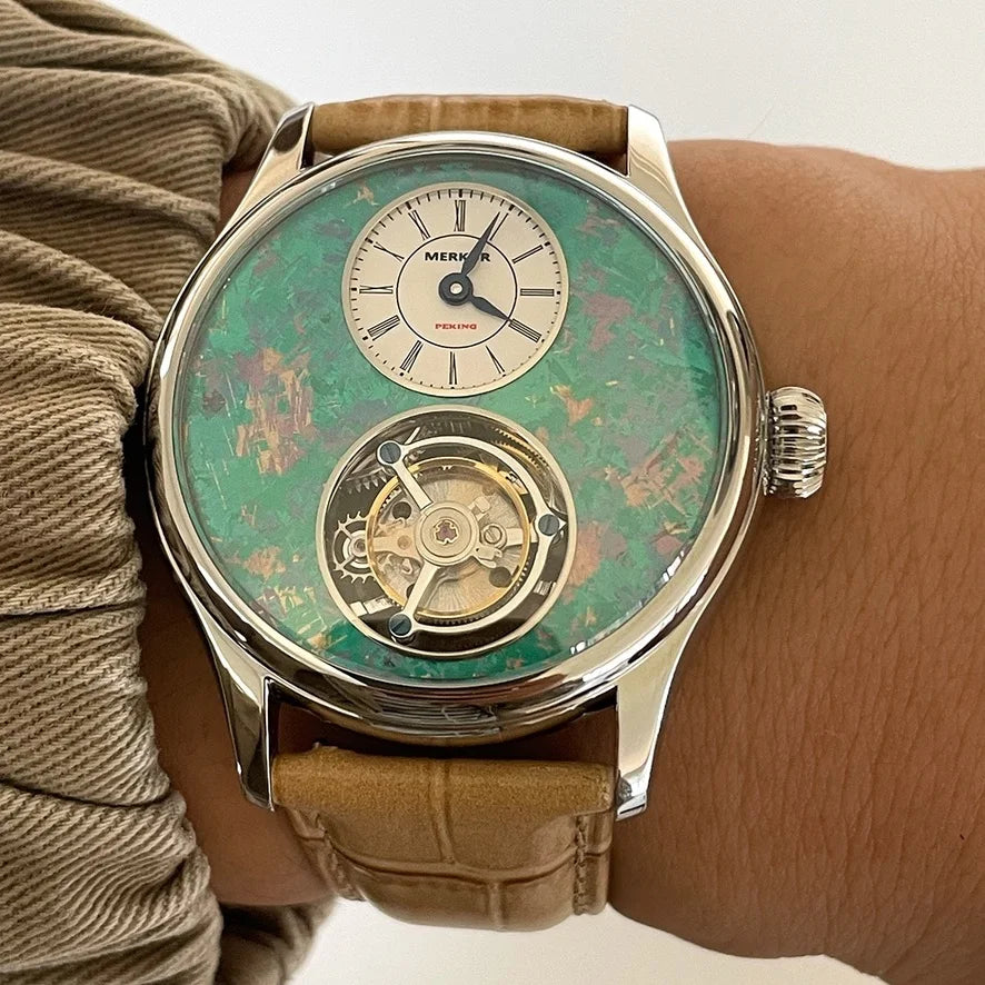Merkur 100% Tourbillon Watch Natural Stone Dial