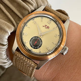 Merkur Salmon Dial Watch Bronze