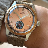 Merkur Salmon Dial Watch Bronze