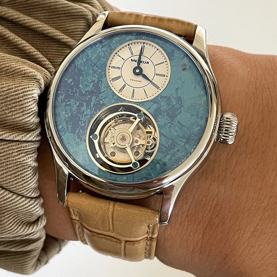 Merkur 100% Tourbillon Watch Natural Stone Dial