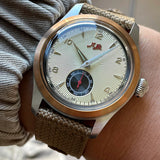 Merkur Salmon Dial Watch Bronze