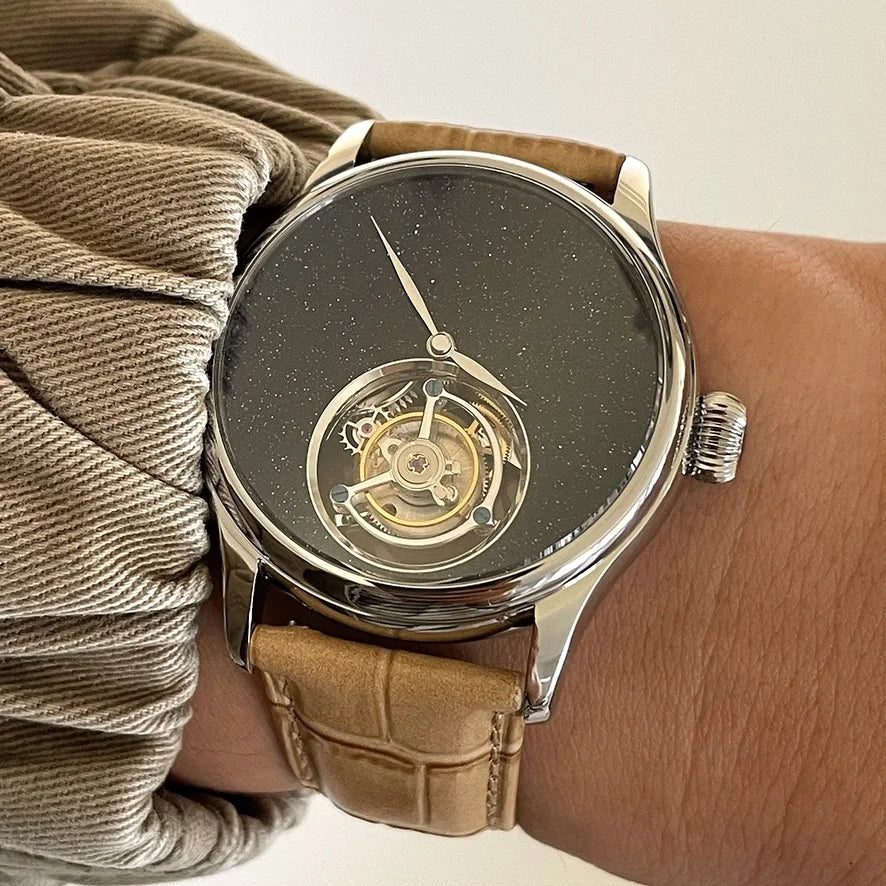 Merkur 100% Tourbillon Watch Natural Stone Dial