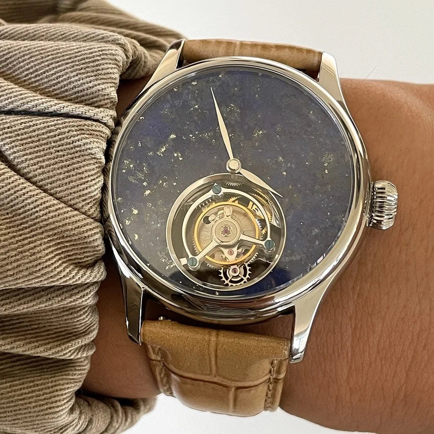 Merkur 100% Tourbillon Watch Natural Stone Dial