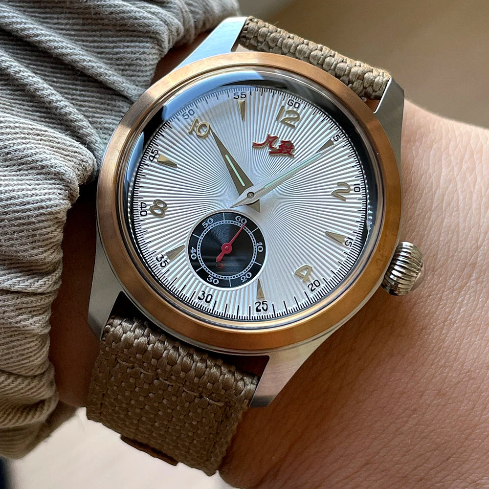 Merkur Salmon Dial Watch Bronze