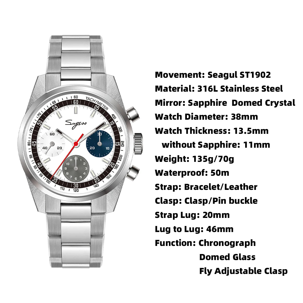 Sugess Chronograph Watch