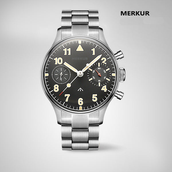Merkur Big Eye Men Watch ST19 Chronograph Mechanical Watches