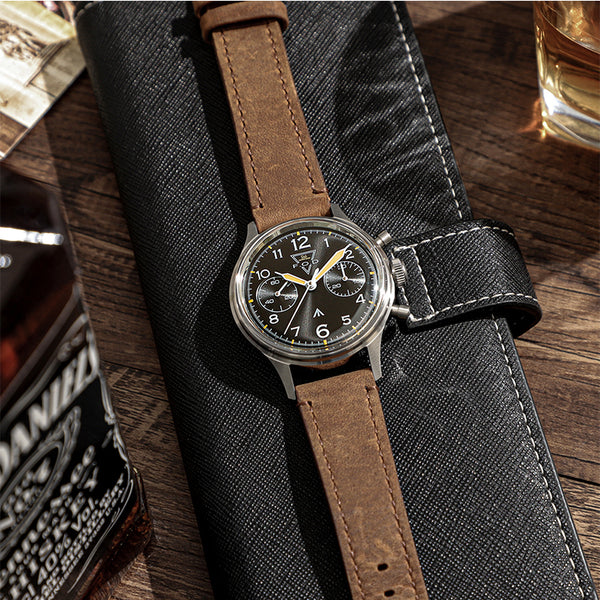 FOD 70 s Vintage Pilot Chronograph ST1901 Mechanical Men s Complicated Acrylic Sapphire 38MM Luxury Wrist Watch Militarye MERKUR