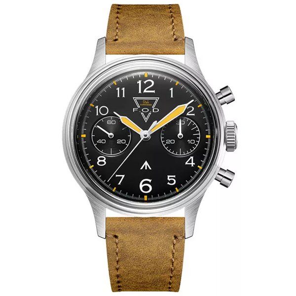 FOD 70 s Vintage Pilot Chronograph ST1901 Mechanical Men s Complicated Acrylic Sapphire 38MM Luxury Wrist Watch Militarye MERKUR