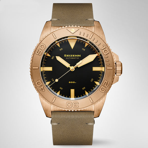 SEIZENN Pure Bronze CuSn8 Pro DIVER 600M Sapphire Men's Automatic