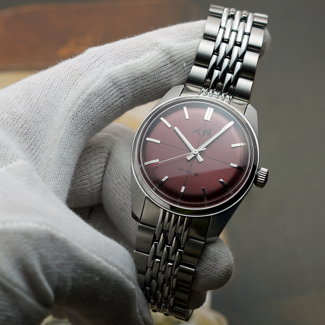 Luxury Watch Orologi Merkur Merkur Salmon Dial Watch Vintage Dress