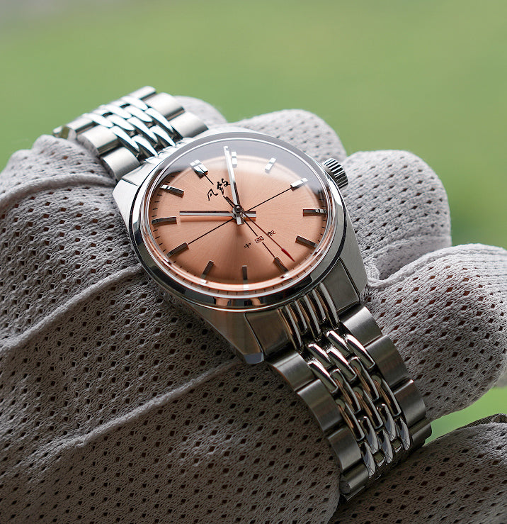 Almon Watch Merkur Salmon Dial Watch Vintage Dress Men Watch – MERKUR