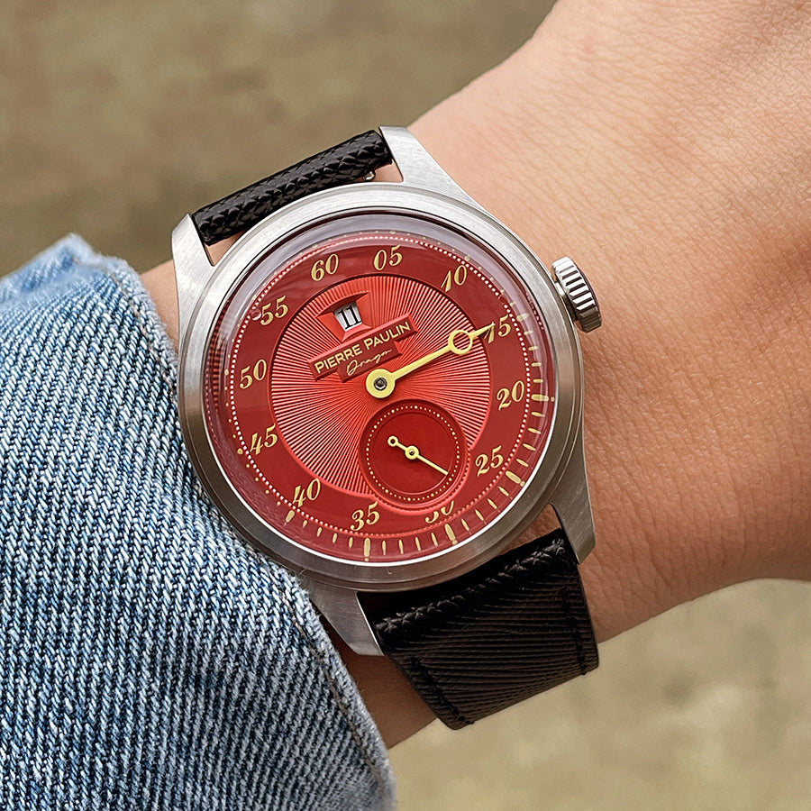 NEW Pierre Paulin Jump Hour Watch Salmon Dial Automatic St17 Mechanical