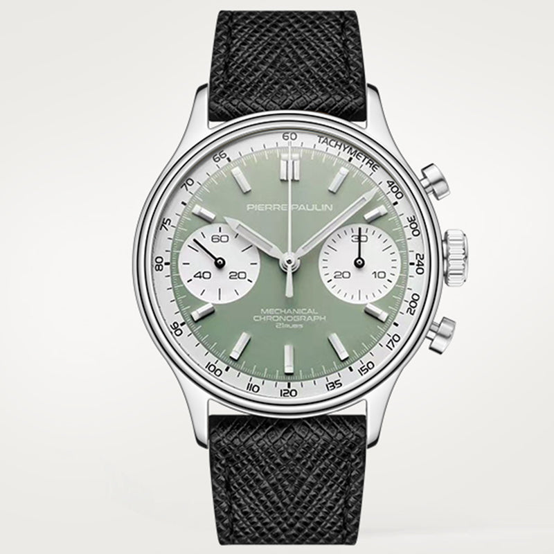 PIERRE PAULIN Vintage Panda Style Chronograph Mechanical Men Watch – MERKUR