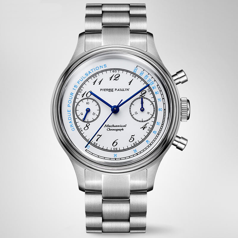 PIERRE PAULIN Enamel Dial Heat Blue Hands Doctor Pulsation Mechanical Hand Wind Watch – MERKUR
